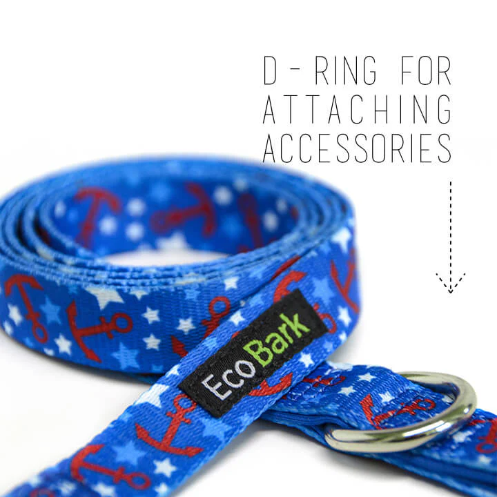 EcoBark Nautical Dog Leash-Padded Comfort Grip Leash - 5ft Leash for Small and Medium Dogs - Image 3