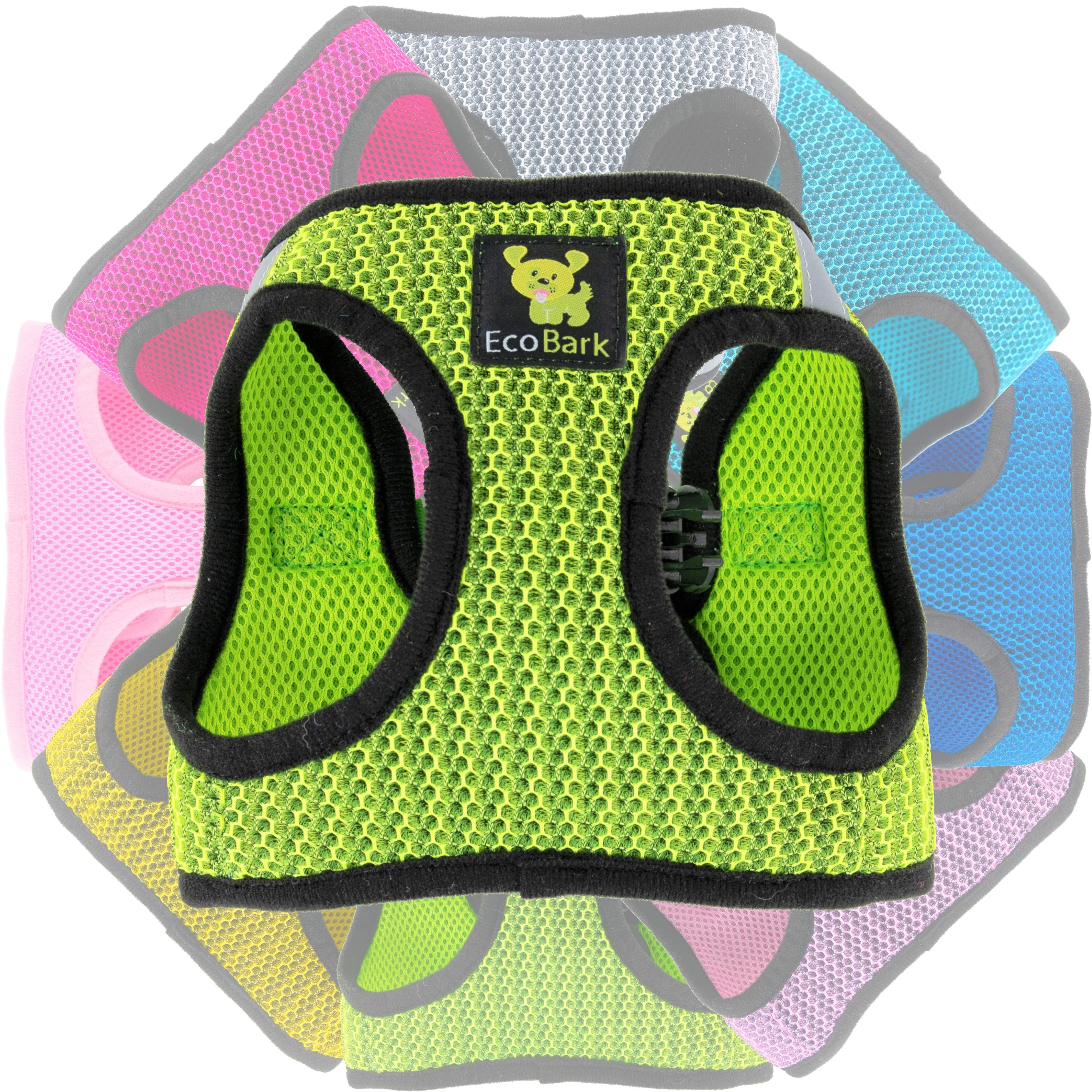 EcoBark Neon Green Step In Dog Harness - Rapid Fastener Reflective Soft Mesh Vest Halter for XXXS to Small Dogs and Puppies - Image 8