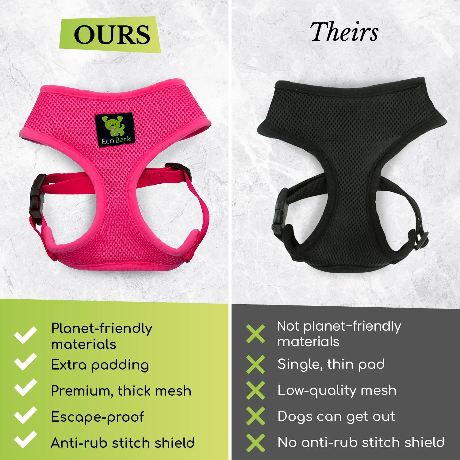 EcoBark Pink Dog Harness - Over-the-Head Soft Mesh Dog Vest Halter for Small to Medium Dogs and Puppies - Image 6