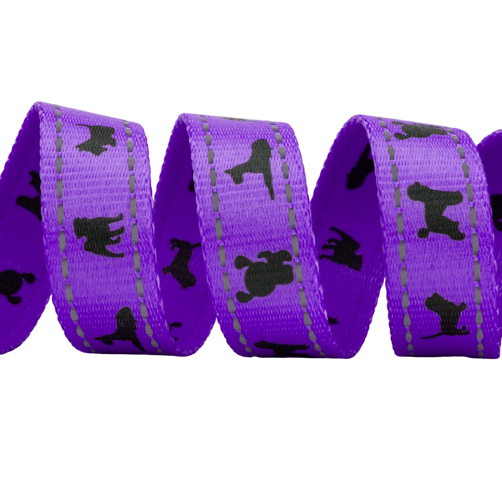 EcoBark Purple Dog Leash- Padded Comfort Grip Leash Dog Pattern - 4ft, 5ft, and 6ft  for XS, Small, and Medium Dogs - Image 4