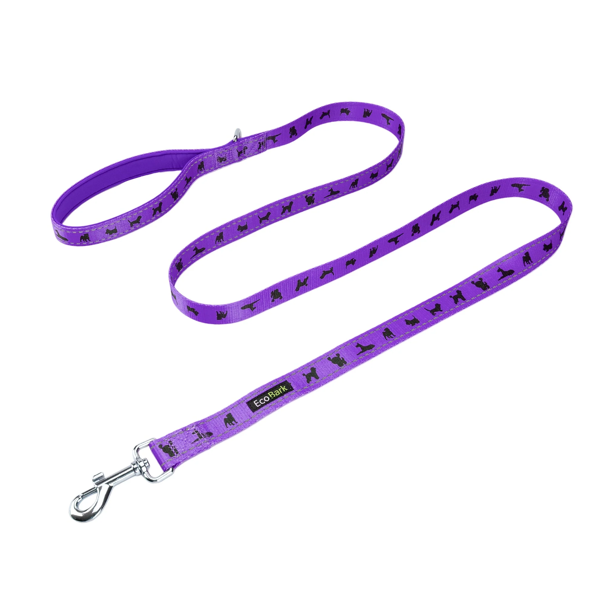 EcoBark Purple Dog Leash- Padded Comfort Grip Leash Dog Pattern - 4ft, 5ft, and 6ft  for XS, Small, and Medium Dogs - Image 5