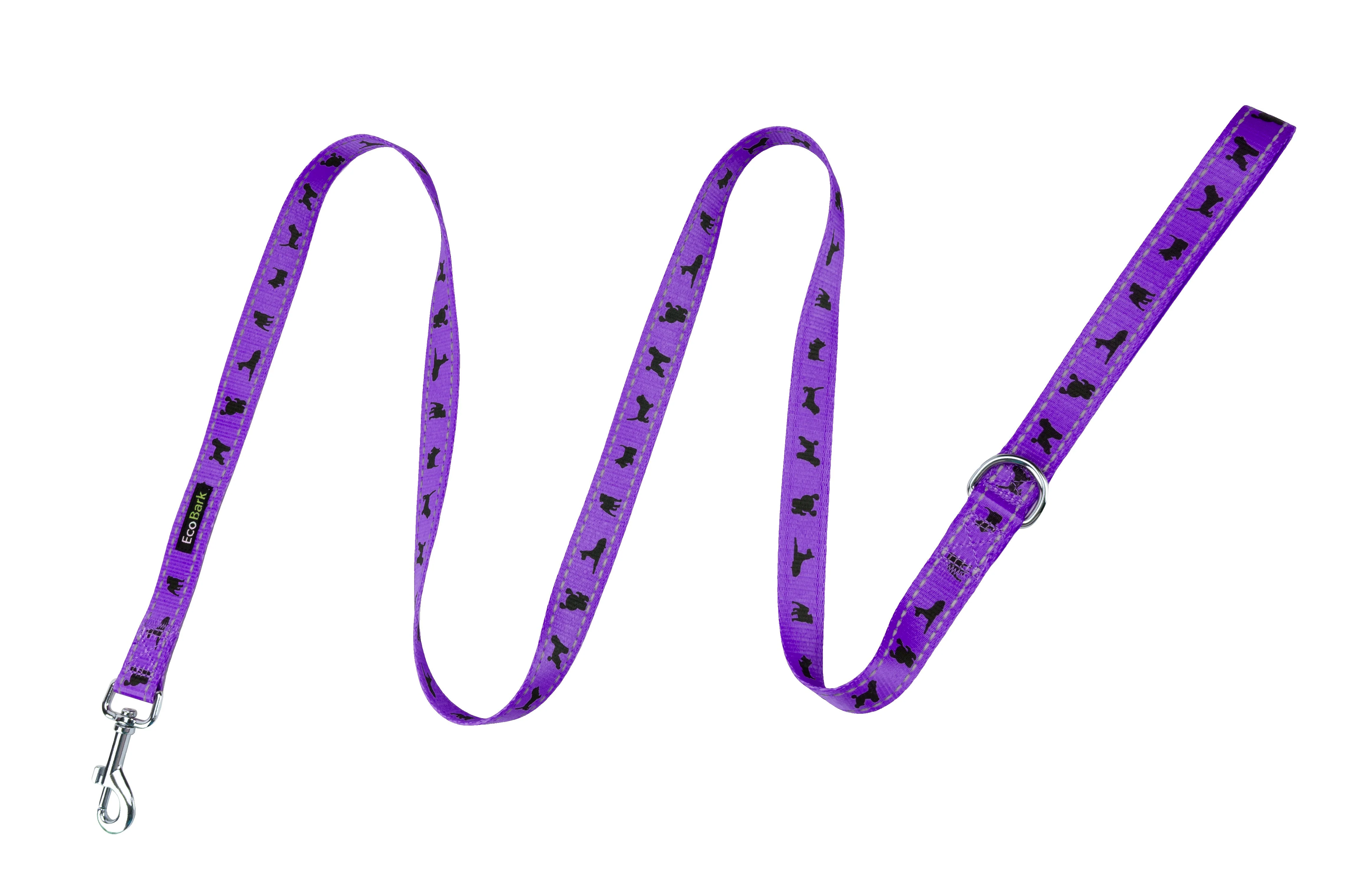 EcoBark Purple Dog Leash- Padded Comfort Grip Leash Dog Pattern - 4ft, 5ft, and 6ft  for XS, Small, and Medium Dogs - Image 6