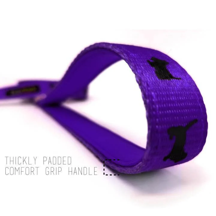 EcoBark Purple Dog Leash- Padded Comfort Grip Leash Dog Pattern - 4ft, 5ft, and 6ft  for XS, Small, and Medium Dogs - Image 9
