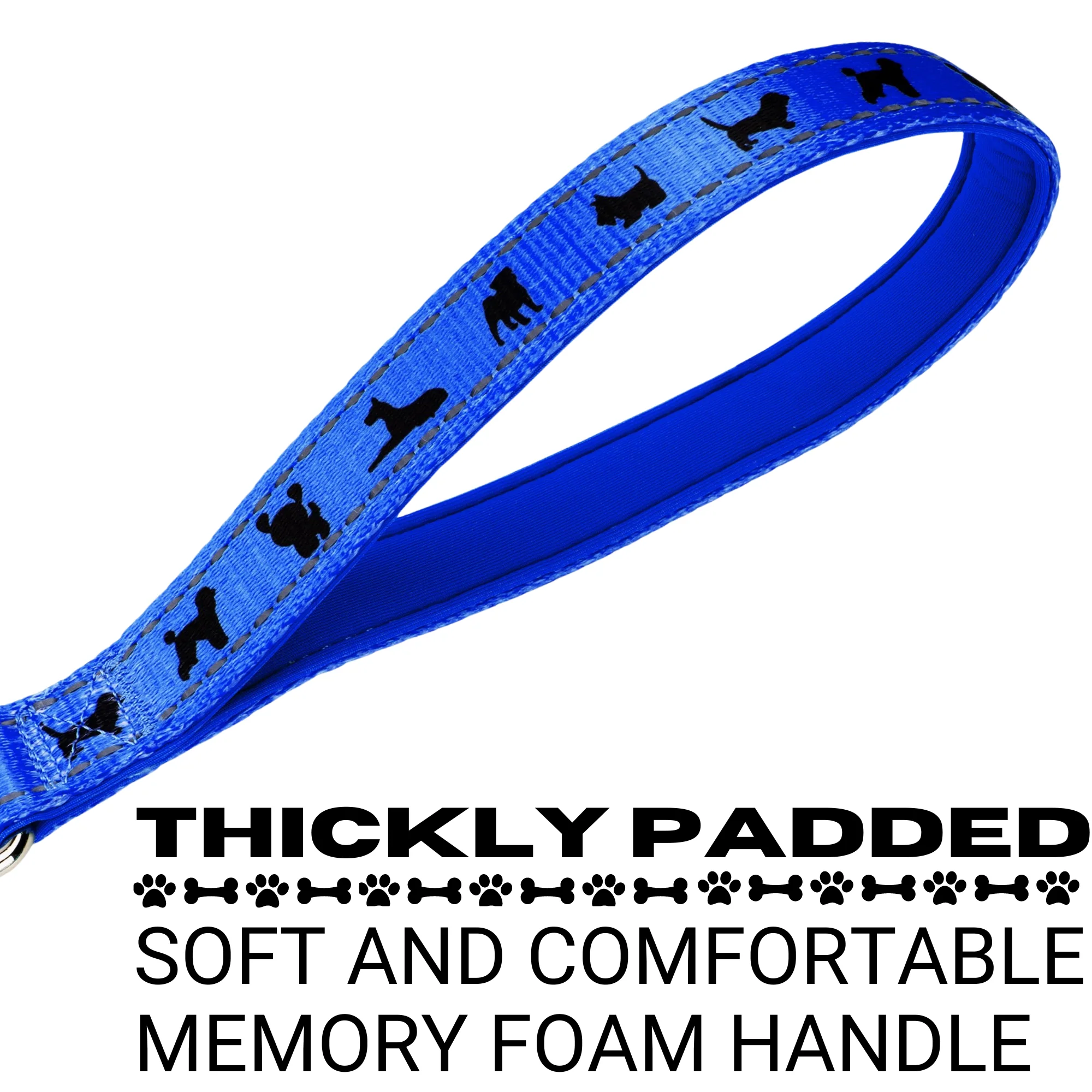 EcoBark Royal Blue Dog Leash- Padded Comfort Grip Leash - 4ft, 5ft, and 6ft Leash for Small and Medium Dogs - Image 6