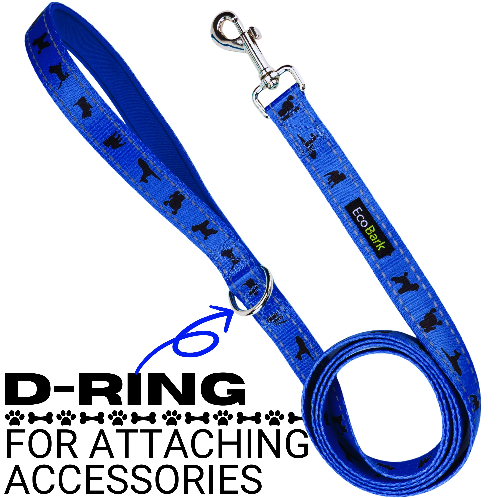 EcoBark Royal Blue Dog Leash- Padded Comfort Grip Leash - 4ft, 5ft, and 6ft Leash for Small and Medium Dogs - Image 7