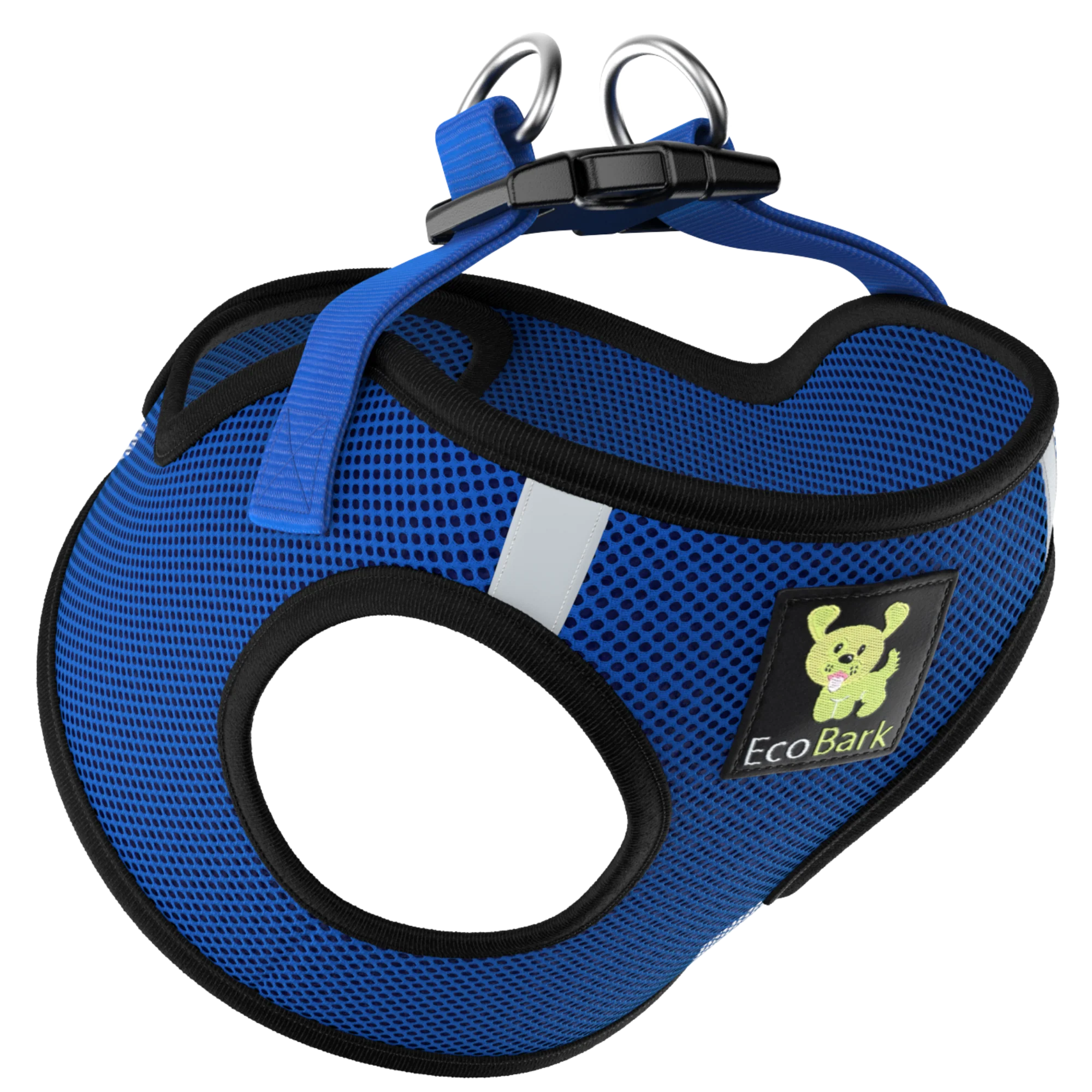 EcoBark Royal Blue Step In Dog Harness - Rapid Fastener Reflective Soft Mesh Vest Halter for XXXS to Small Dogs and Puppies