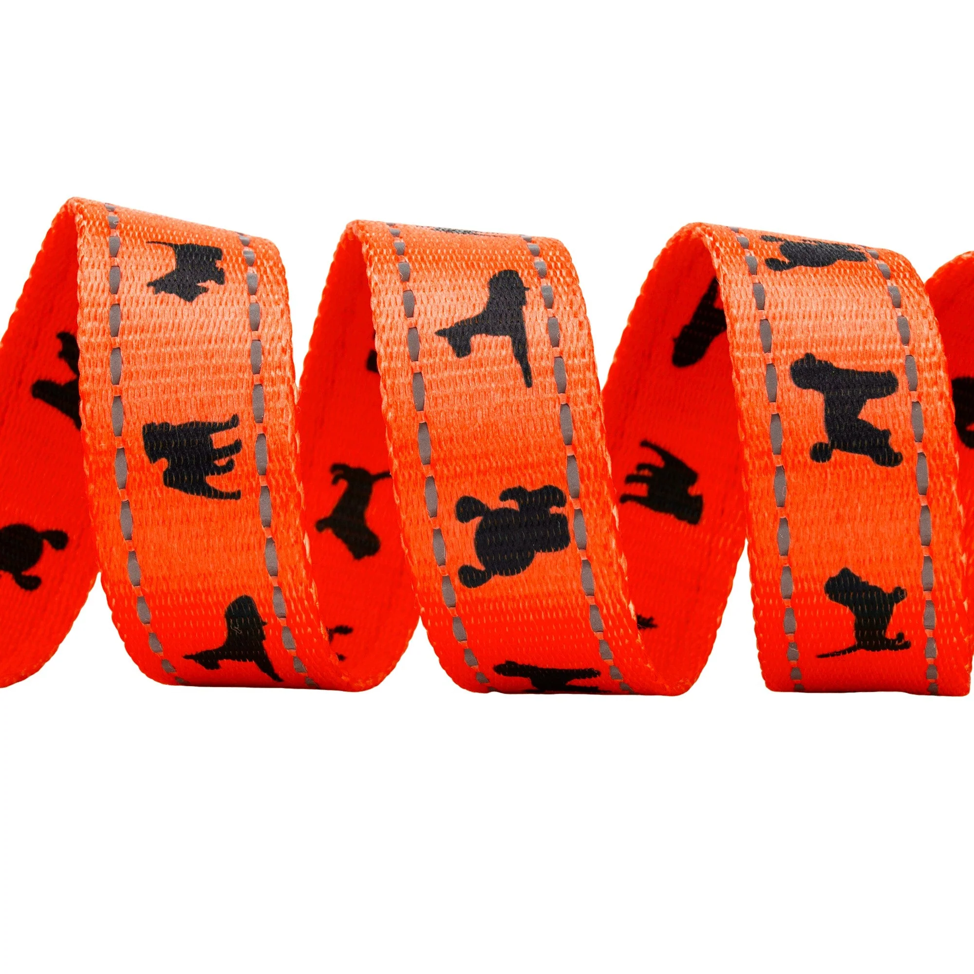 EcoBark Safety Orange Dog Leash- Padded Comfort Grip Leash with Dog Pattern - 4ft, 5ft, and 6ft Leash for Small and Medium Dogs - Image 4