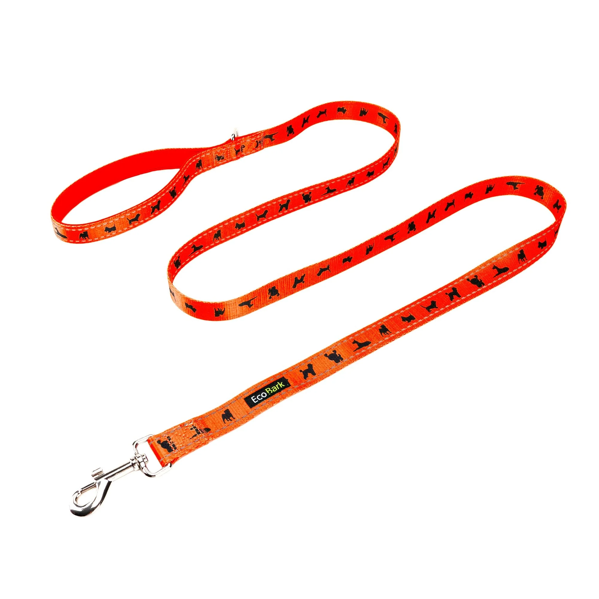 EcoBark Safety Orange Dog Leash- Padded Comfort Grip Leash with Dog Pattern - 4ft, 5ft, and 6ft Leash for Small and Medium Dogs - Image 5