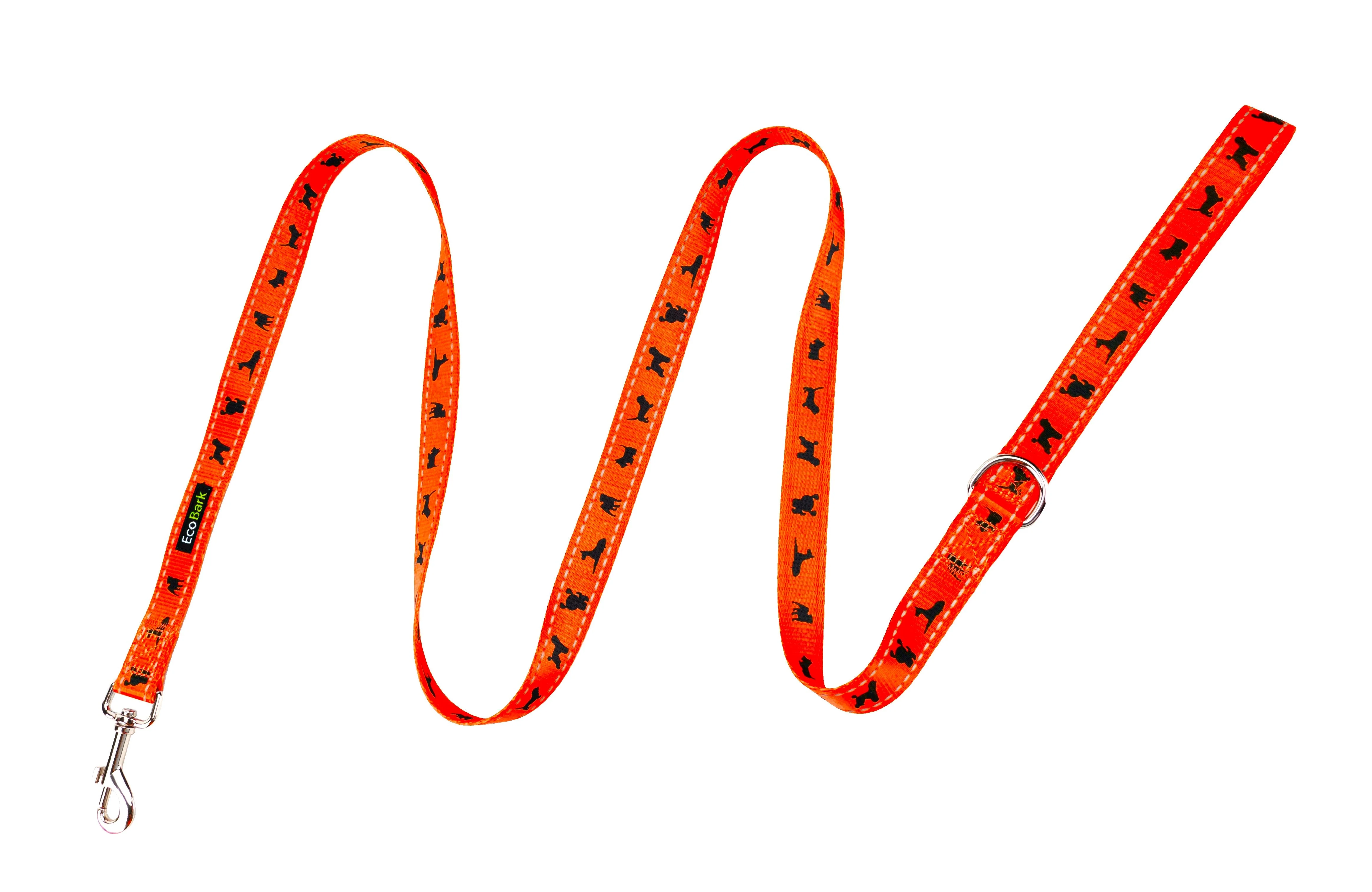 EcoBark Safety Orange Dog Leash- Padded Comfort Grip Leash with Dog Pattern - 4ft, 5ft, and 6ft Leash for Small and Medium Dogs - Image 6