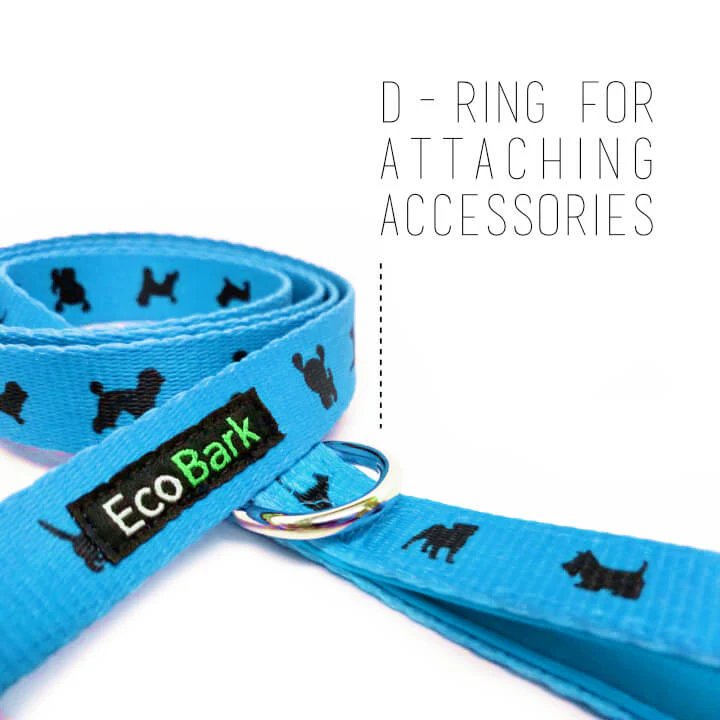 EcoBark Sky Blue Dog Leash- Padded Comfort Grip Padded Leash Dog Pattern - 4 Foot, 5 Foot, 6 Foot Leash for Small and Medium Dogs - Image 2