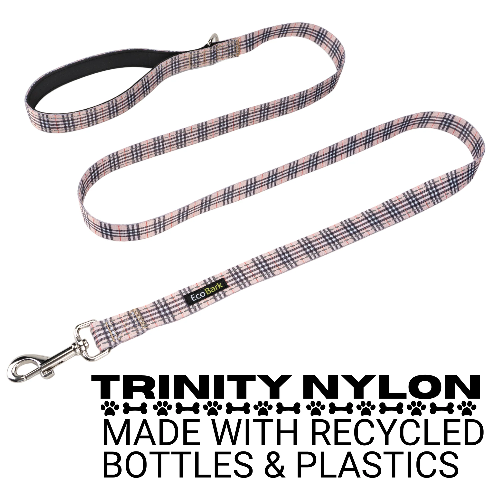 EcoBark Tan Plaid Dog Leash- Padded Comfort Grip Leash - 4ft, 5ft, and 6ft Leash for Small and Medium Dogs - Image 3