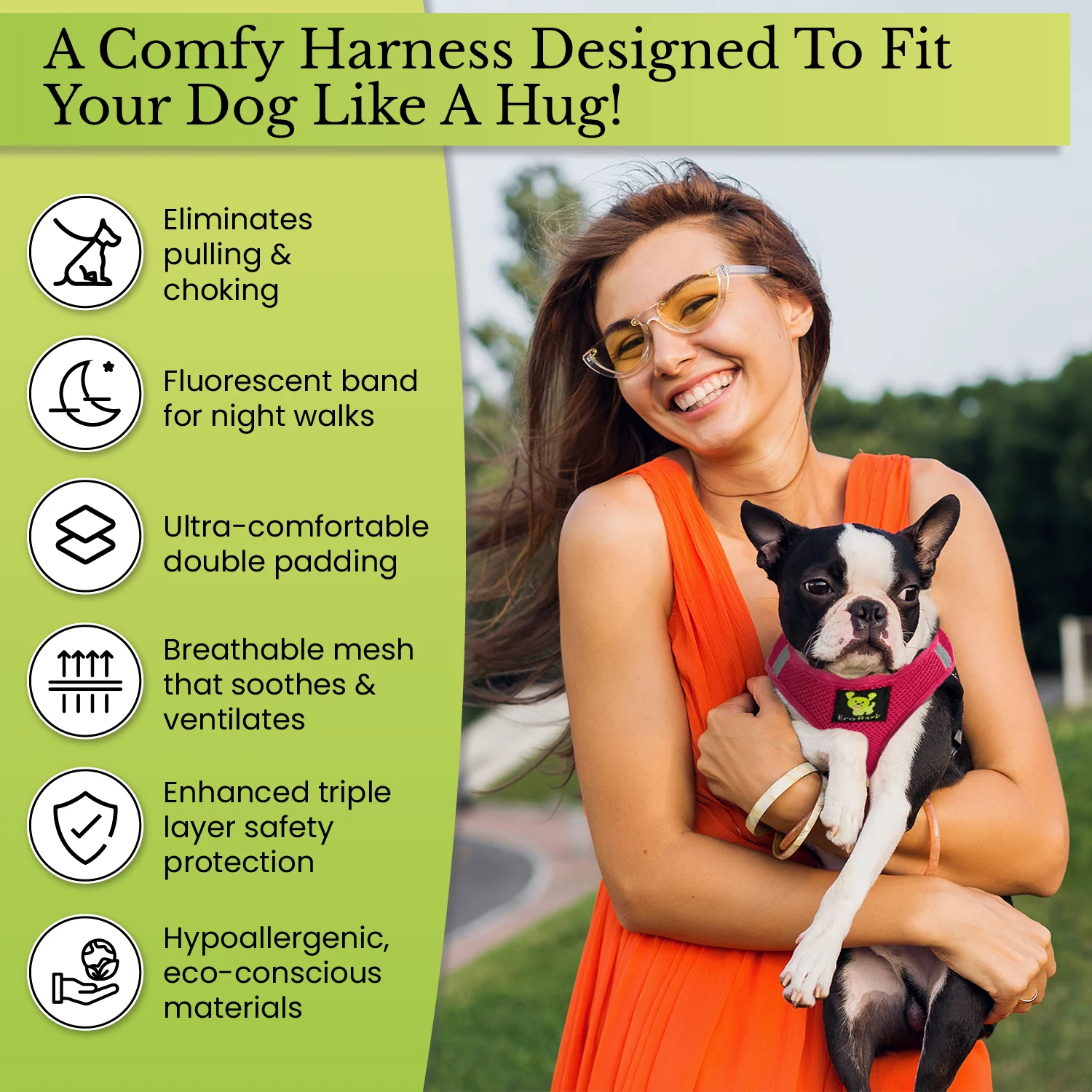 EcoBark Teacup Dog Harness - Step In Soft Mesh Reflective Dog Vest Halter for XXXS to Small Dogs and Puppies - Image 5