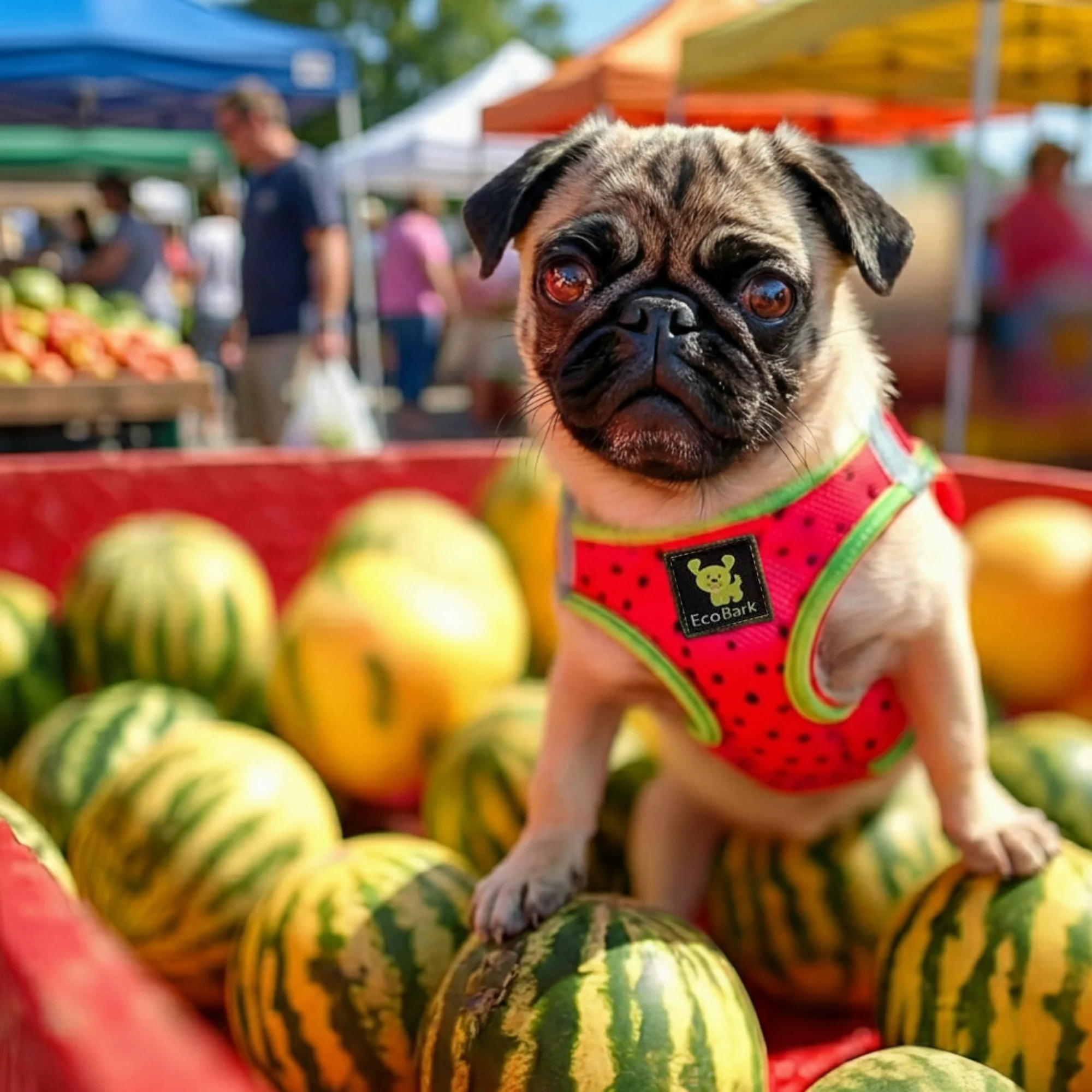 EcoBark Watermelon Step In Dog Harness - Rapid Fastener Reflective Soft Mesh Dog Vest Halter for XXXS to Small Dogs and Puppies - Image 2