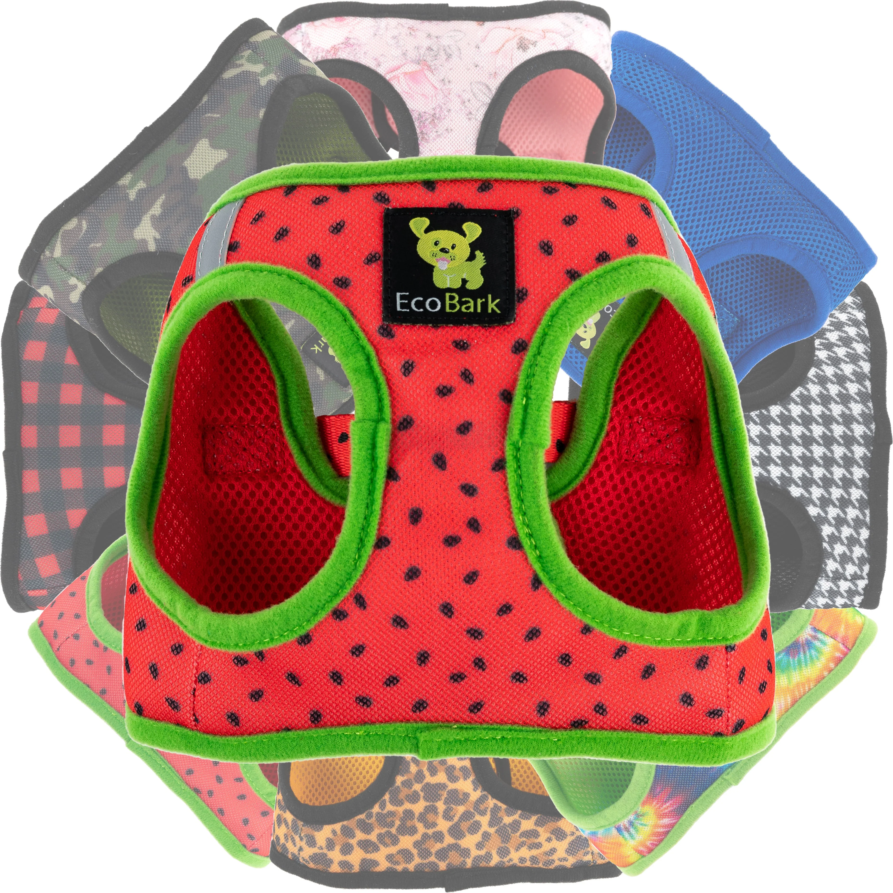 EcoBark Watermelon Step In Dog Harness - Rapid Fastener Reflective Soft Mesh Dog Vest Halter for XXXS to Small Dogs and Puppies - Image 8