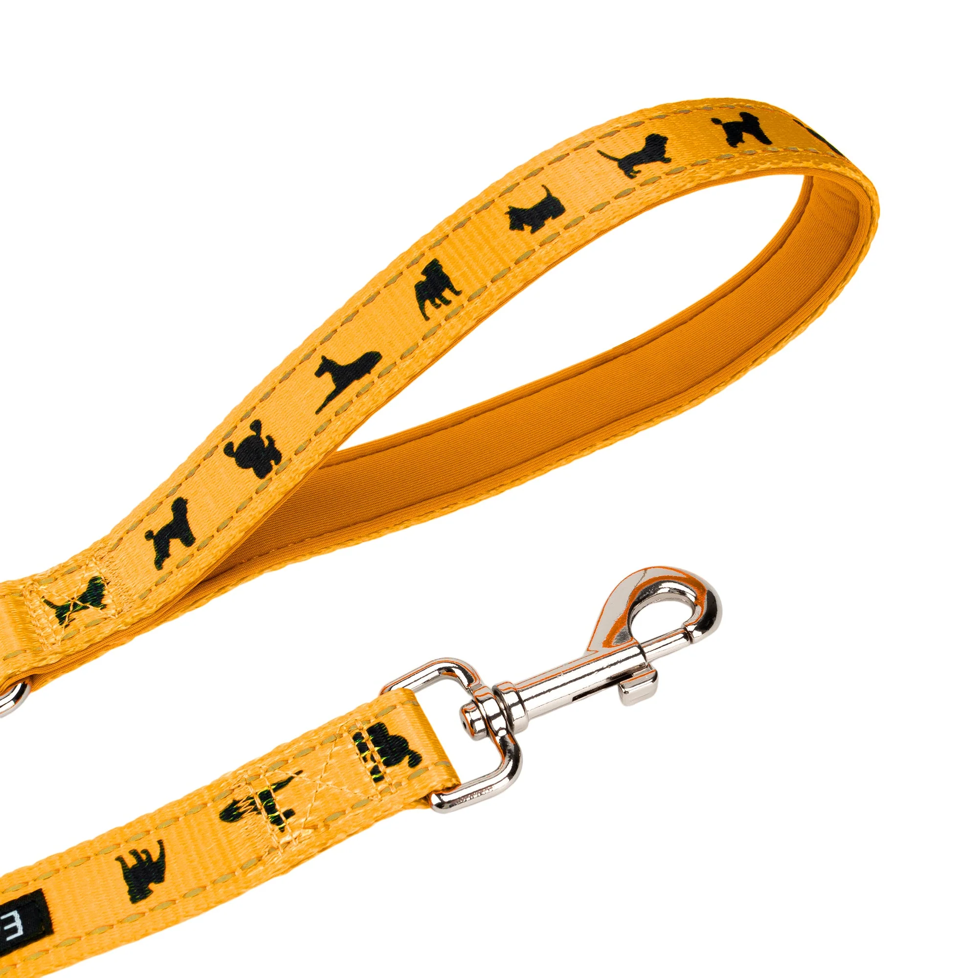 EcoBark Yellow Dog Leash- Padded Comfort Grip Padded Leash Dog Pattern - 4ft, 5ft, and 6ft Leash for Small and Medium Dogs - Image 2