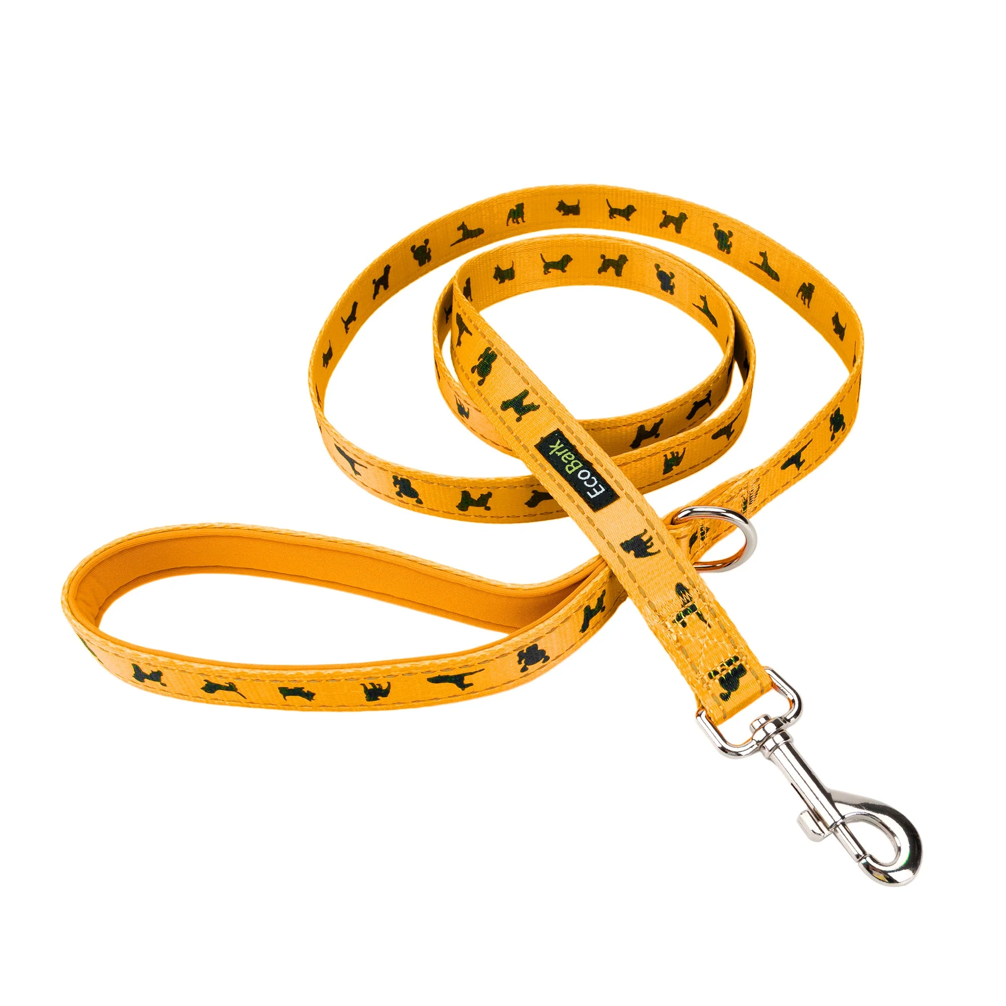 EcoBark Yellow Dog Leash- Padded Comfort Grip Padded Leash Dog Pattern - 4ft, 5ft, and 6ft Leash for Small and Medium Dogs - Image 3