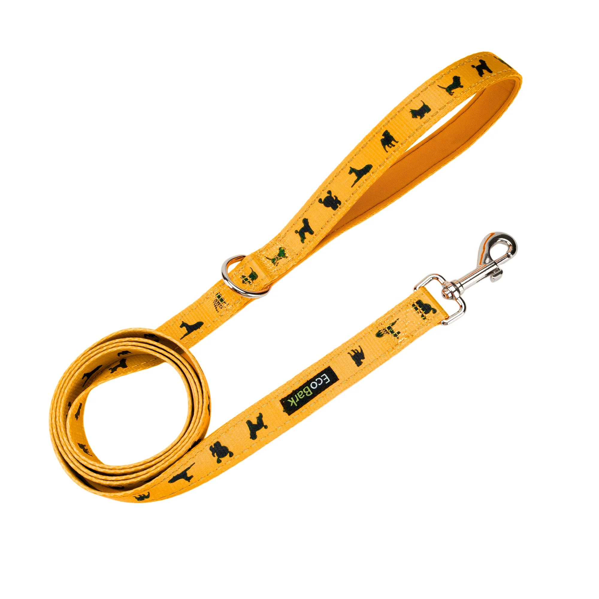 EcoBark Yellow Dog Leash- Padded Comfort Grip Padded Leash Dog Pattern - 4ft, 5ft, and 6ft Leash for Small and Medium Dogs - Image 7