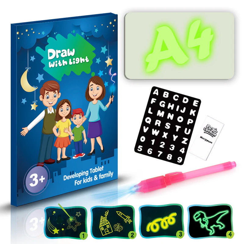 Educational Toy Drawing Pad 3D Magic 8 Light Effects Puzzle Board Sketchpad - Image 12