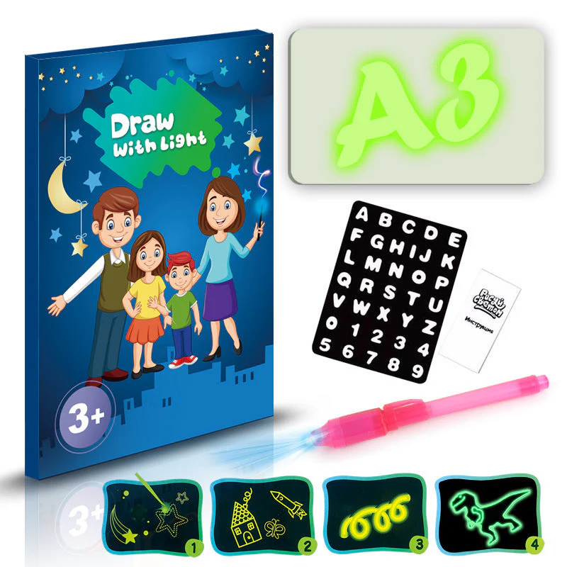 Educational Toy Drawing Pad 3D Magic 8 Light Effects Puzzle Board Sketchpad - Image 19
