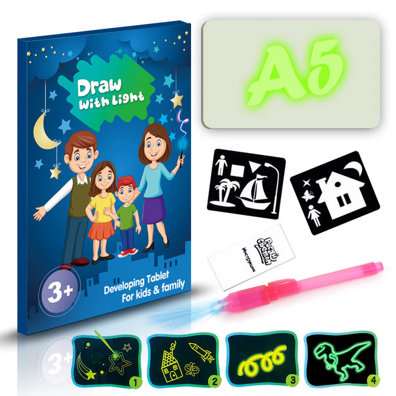 Educational Toy Drawing Pad 3D Magic 8 Light Effects Puzzle Board Sketchpad - Image 21