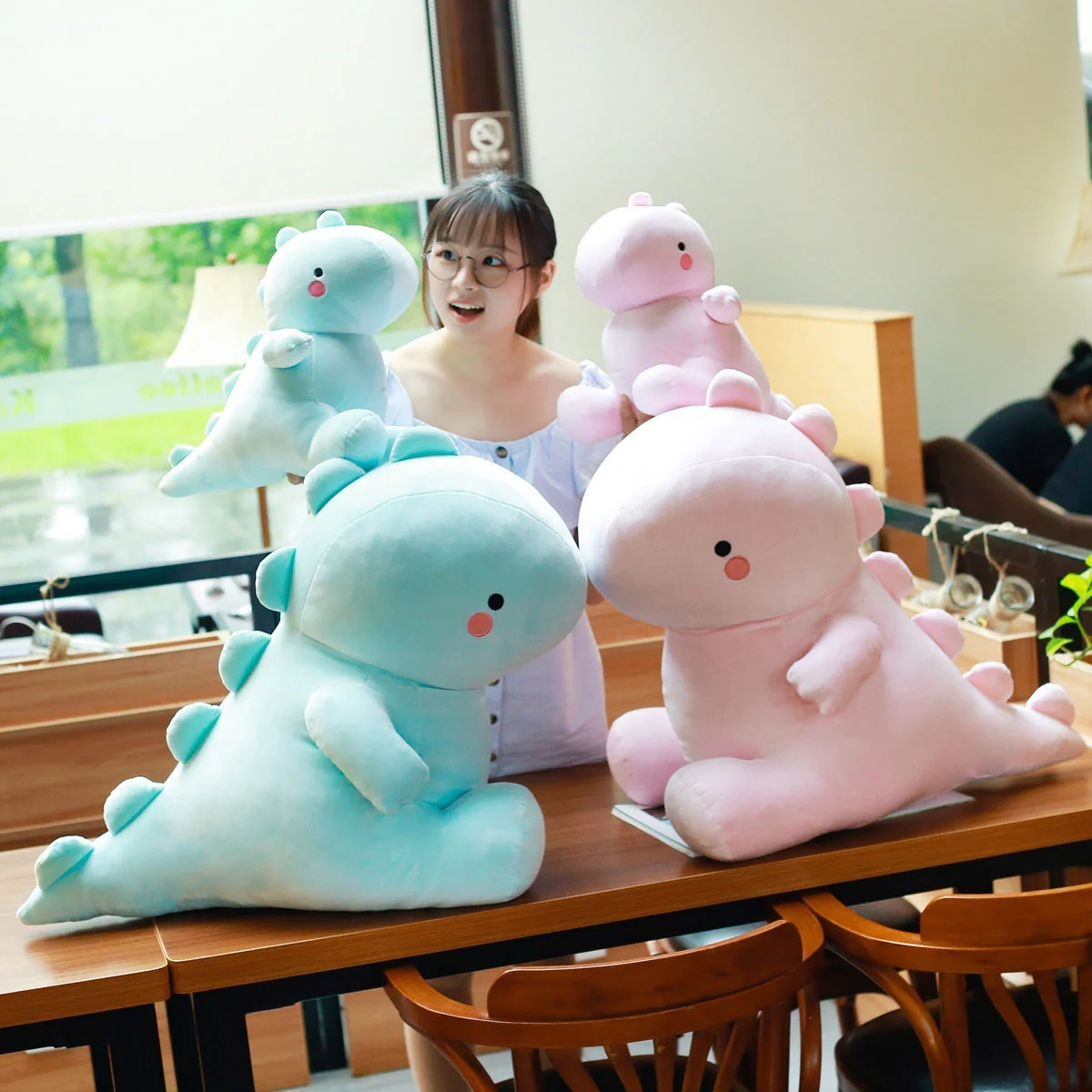 Elastic Down and Down Cotton Cute Little Dinosaur Plush Toy - Image 7