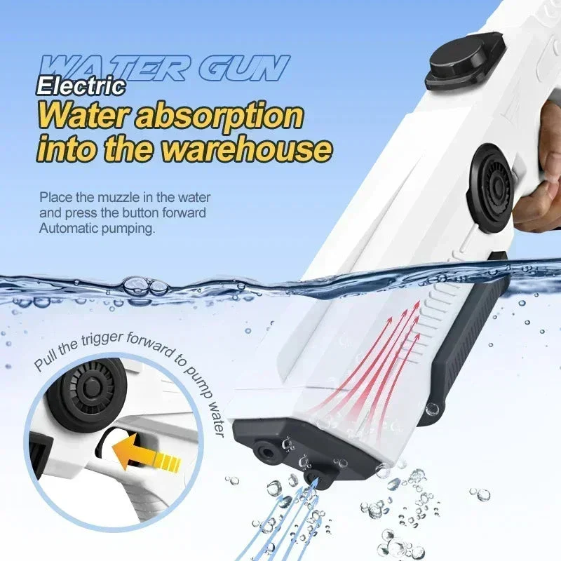 Electric Automatic Water Gun – Rechargeable High-Pressure Water Blaster for Kids & Adults, Portable Outdoor Beach Toy - Image 2