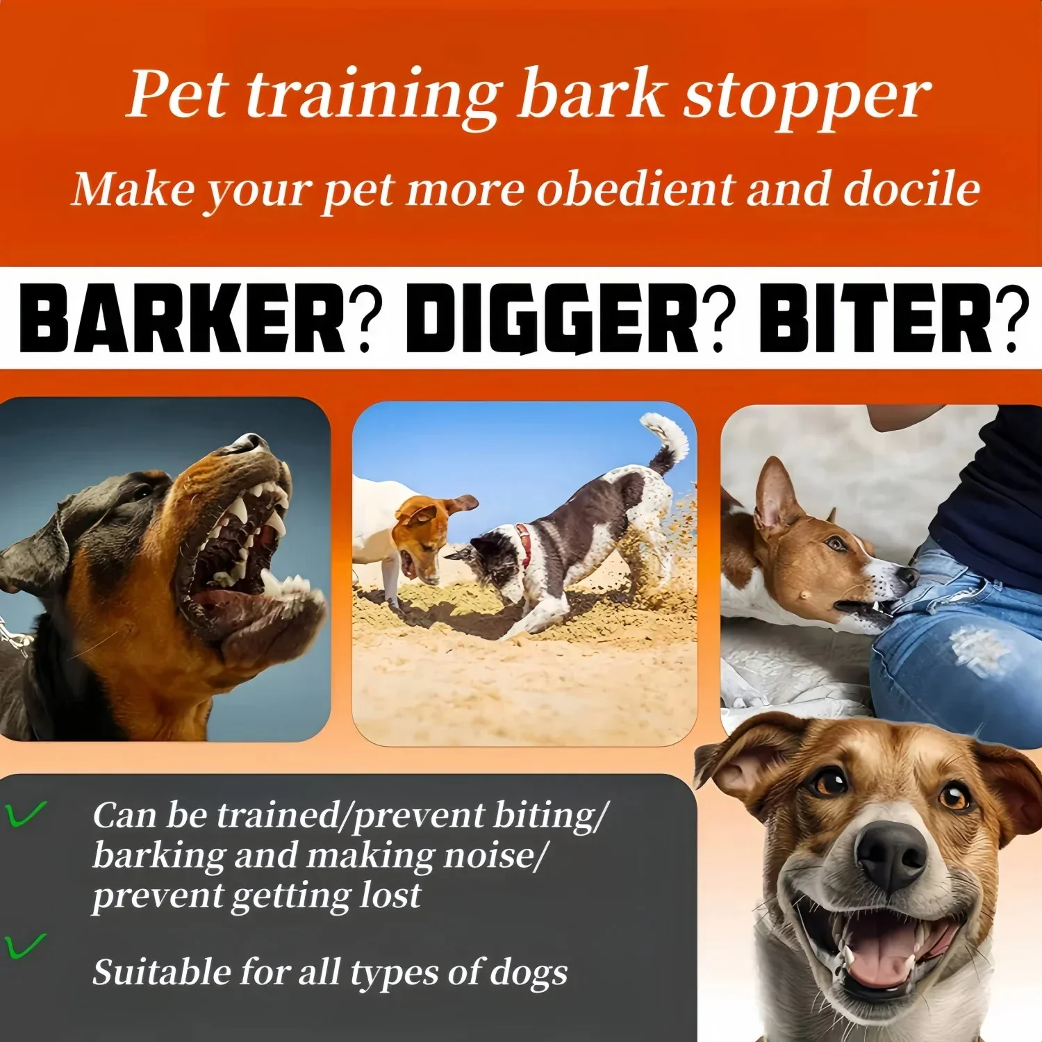 Electric Dog Training Collar Waterproof Dog Bark Collar Pet With Remote Control Rechargeable Anti Barking Device All Size Dogs - Image 6