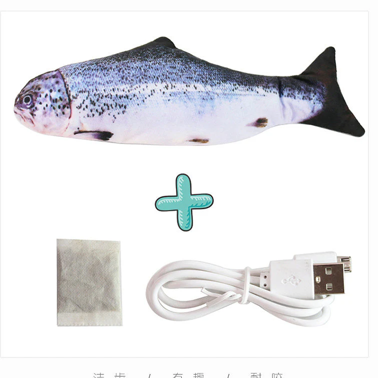 Electric Funny Cat Simulation Fish Beating Usb Jumping Cat Toy - Image 14