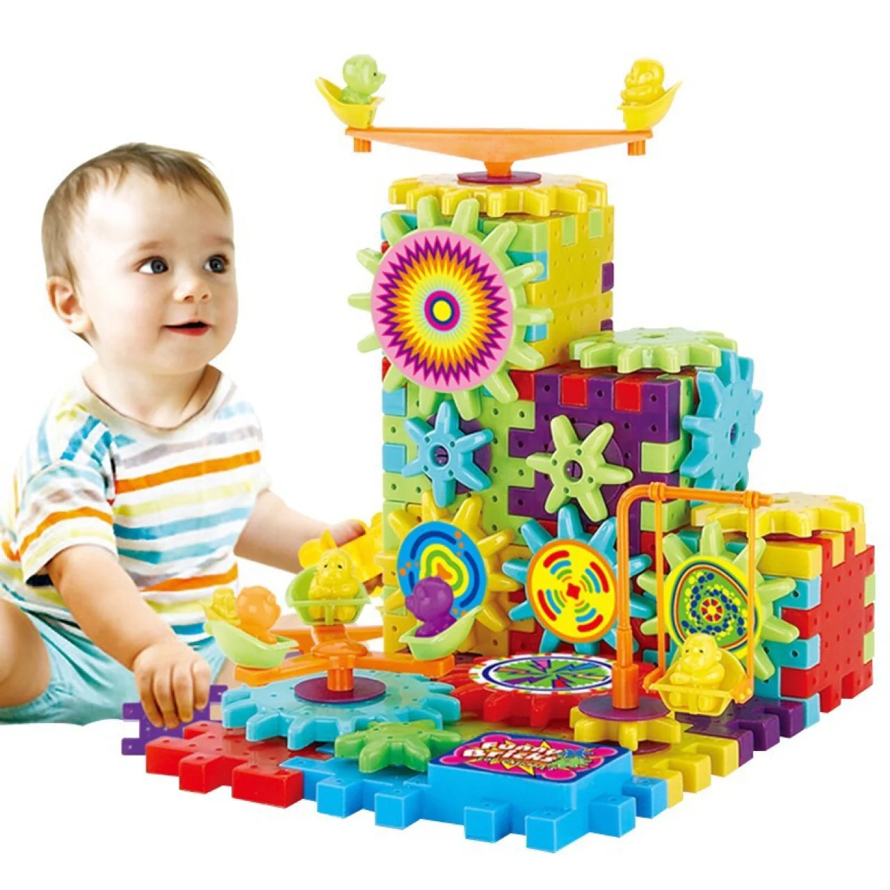 Electric Gears 3D Model Building Kits Plastic Brick Blocks Educational Toys for Kids - Image 6