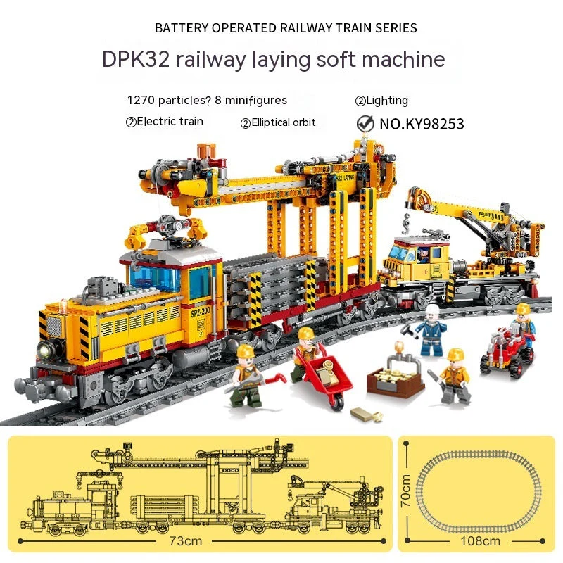Electric Rail Train Model Children Education Small Particles Assembled Building Block Toys - Image 12