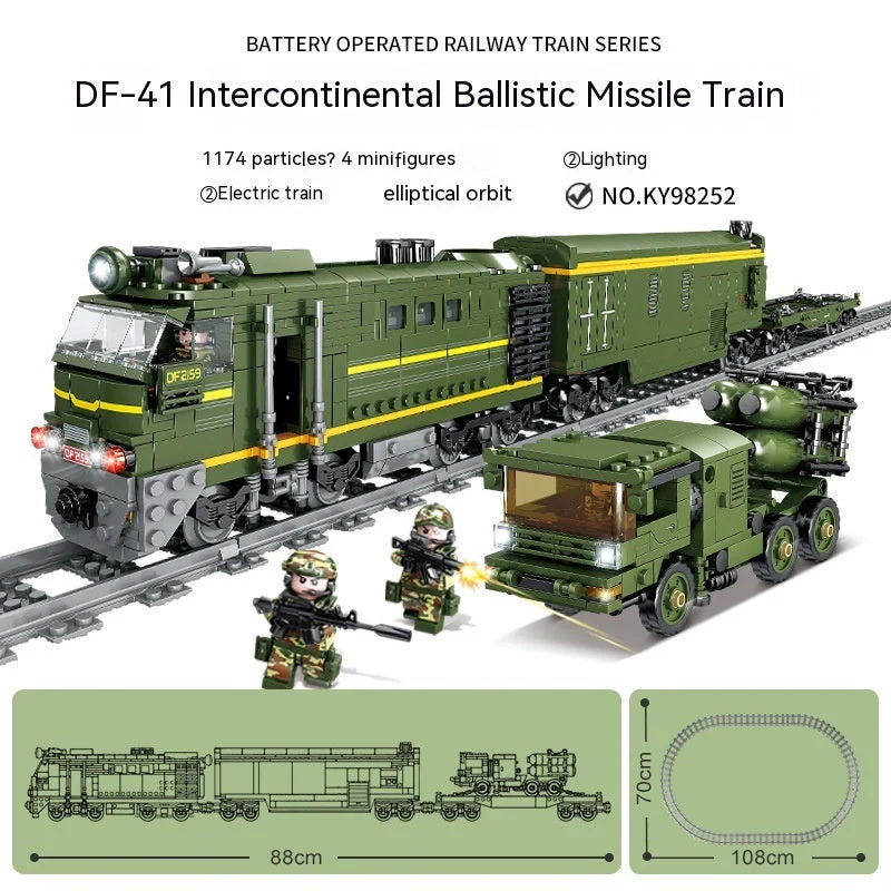 Electric Rail Train Model Children Education Small Particles Assembled Building Block Toys - Image 5
