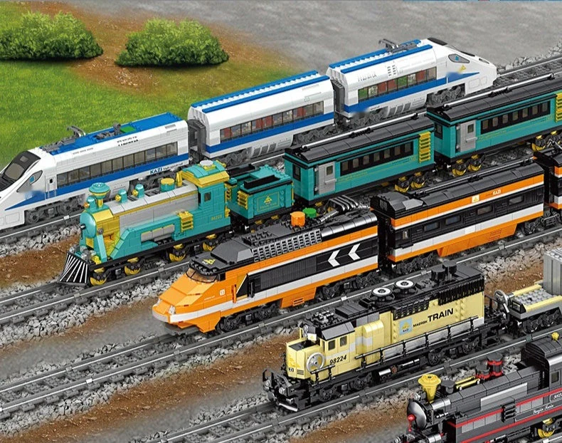 Electric Rail Train Model Children Education Small Particles Assembled Building Block Toys - Image 6