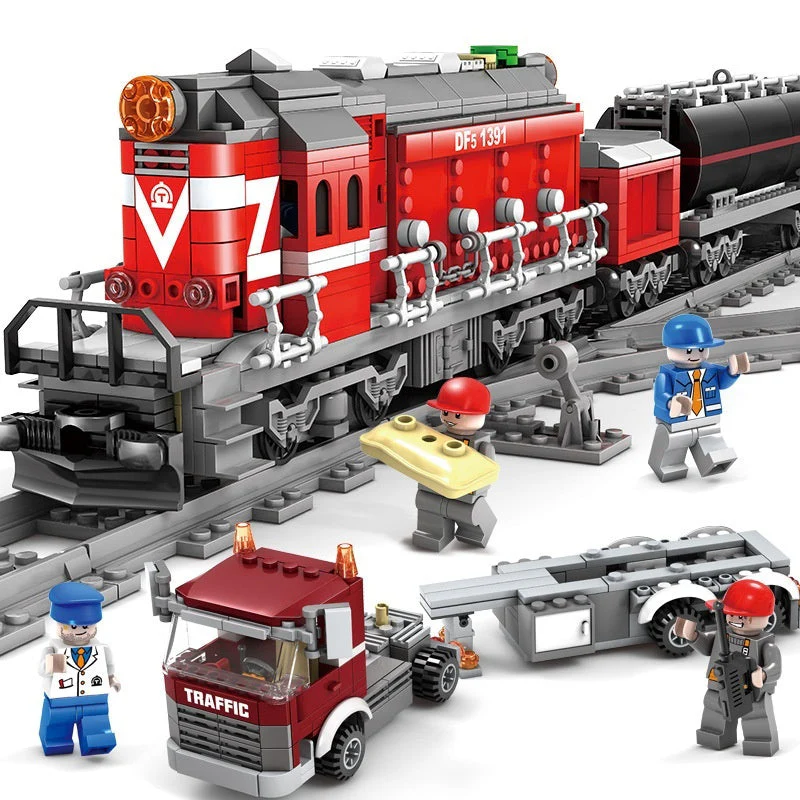 Electric Rail Train Model Children Education Small Particles Assembled Building Block Toys - Image 9