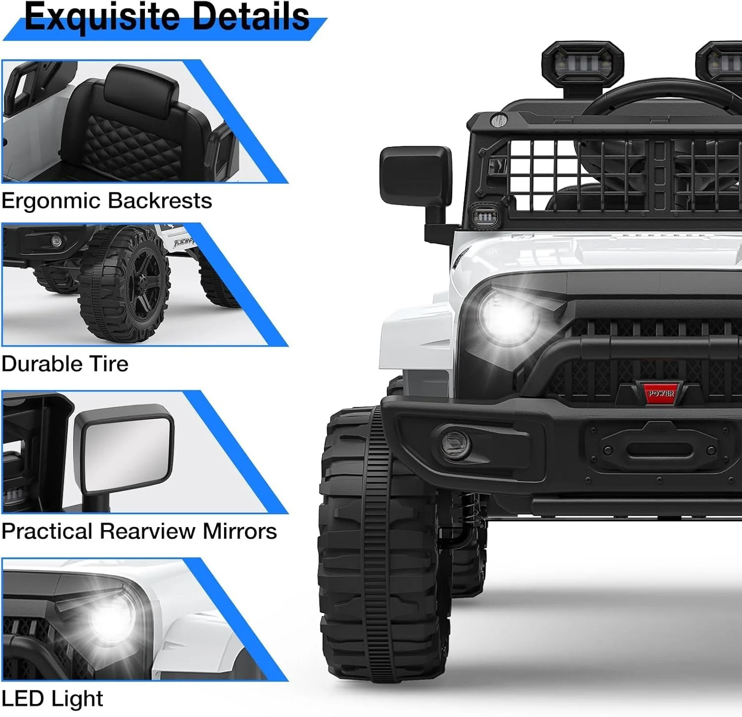Electric Ride-On Truck with Bluetooth, 2 Speeds, and Remote Control - Image 4