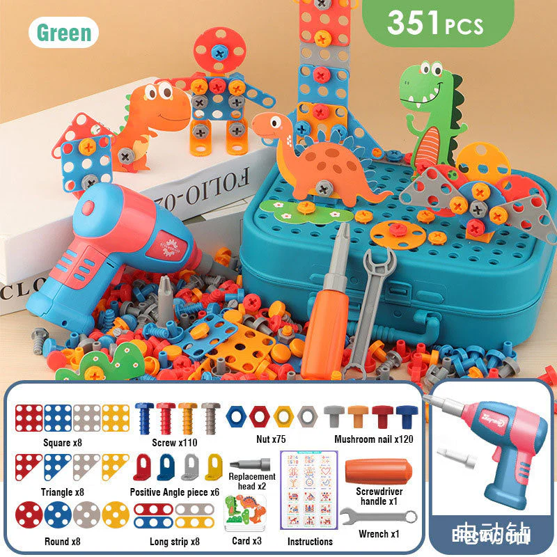 Electric Screw Screwdriver Toolbox Children's Toy Educational Detachable Assembly Screwdriver Electric Drill Set - Image 8