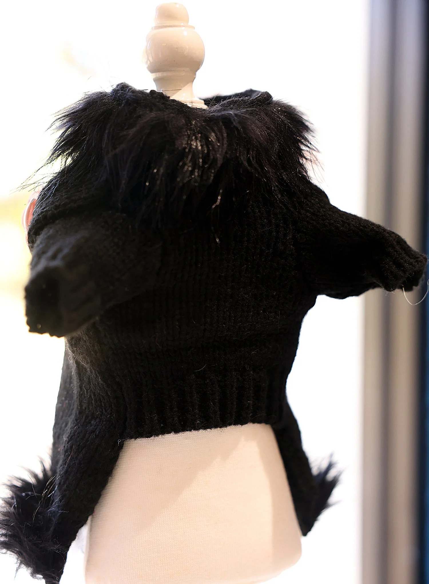 Elegant Bow Knit Dog Sweater Dress - Image 4
