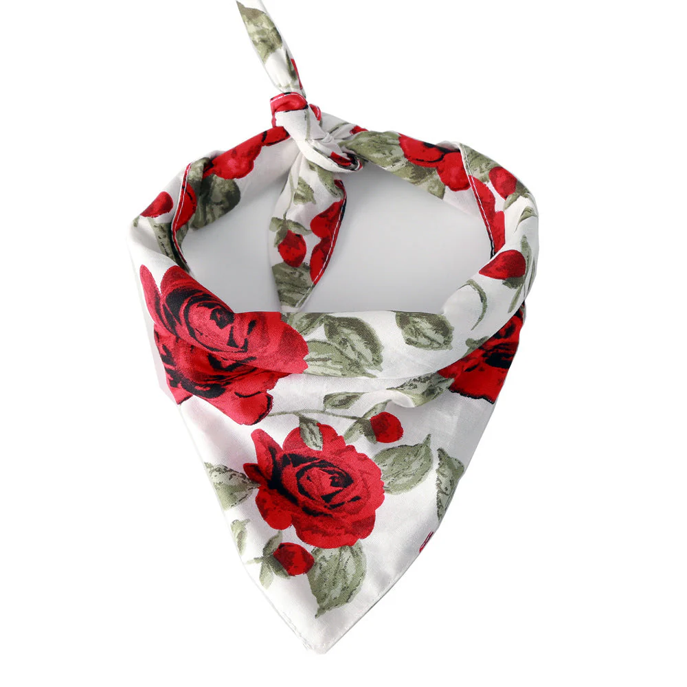 Elegant Floral Reversible Pet Bandana – Rose Design - Image 3