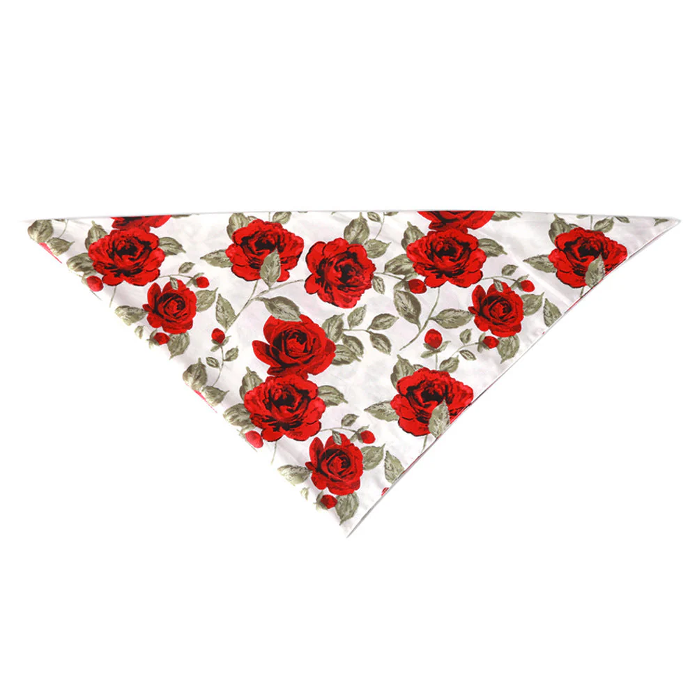 Elegant Floral Reversible Pet Bandana – Rose Design - Image 6