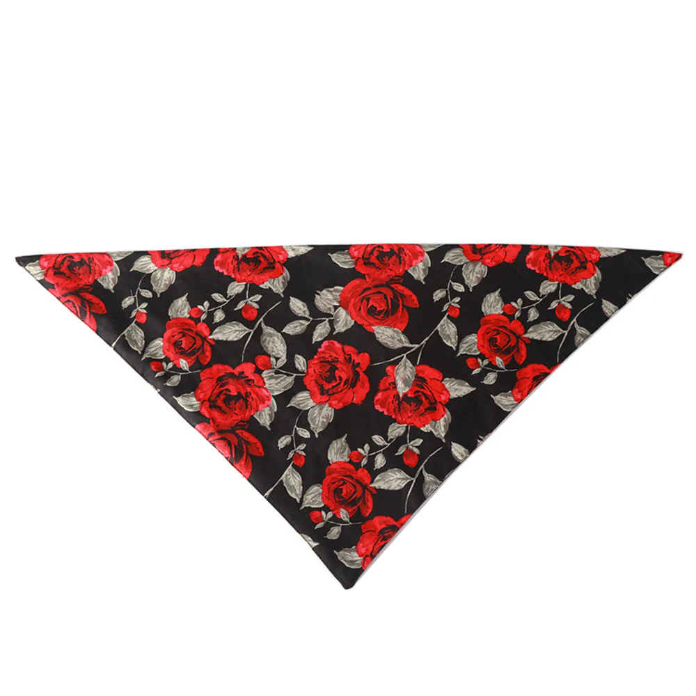 Elegant Floral Reversible Pet Bandana – Rose Design - Image 7
