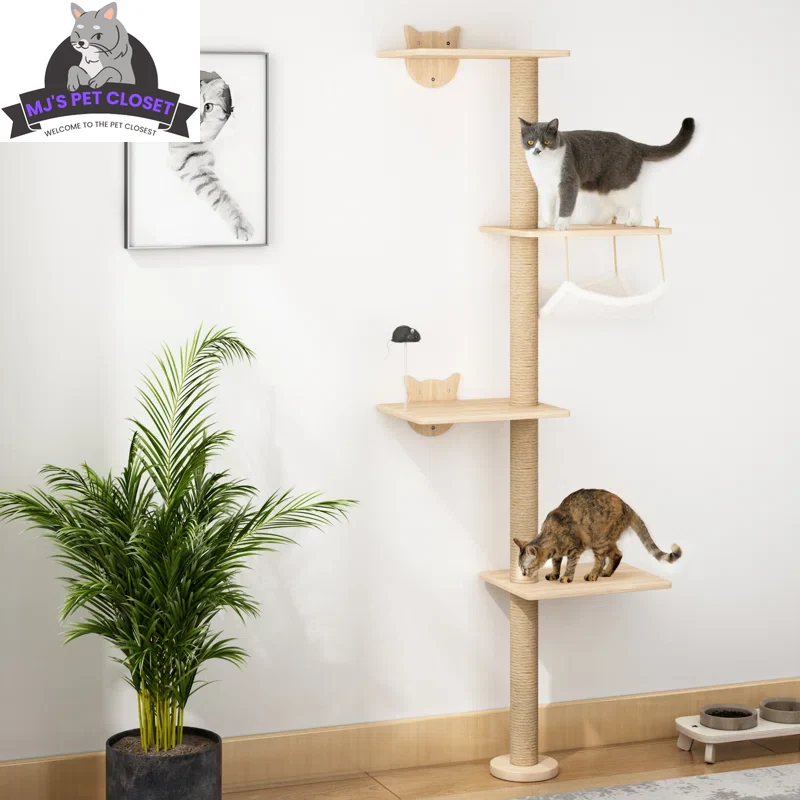 Elevate Your Cat's Playtime with the Darkiel 7-Piece Wall-Mounted Climbing Tower - Image 11
