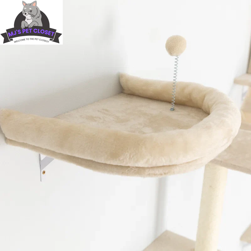 Elevate Your Cat's Playtime with the Darkiel 7-Piece Wall-Mounted Climbing Tower - Image 3