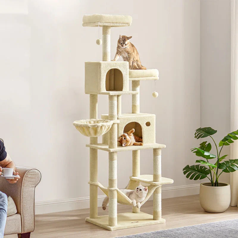 Elevate Your Cat's Playtime with the Timmins 78.3" Multi-Level Cat Tree - Cozy Condos & Scratching Posts Included! - Image 2