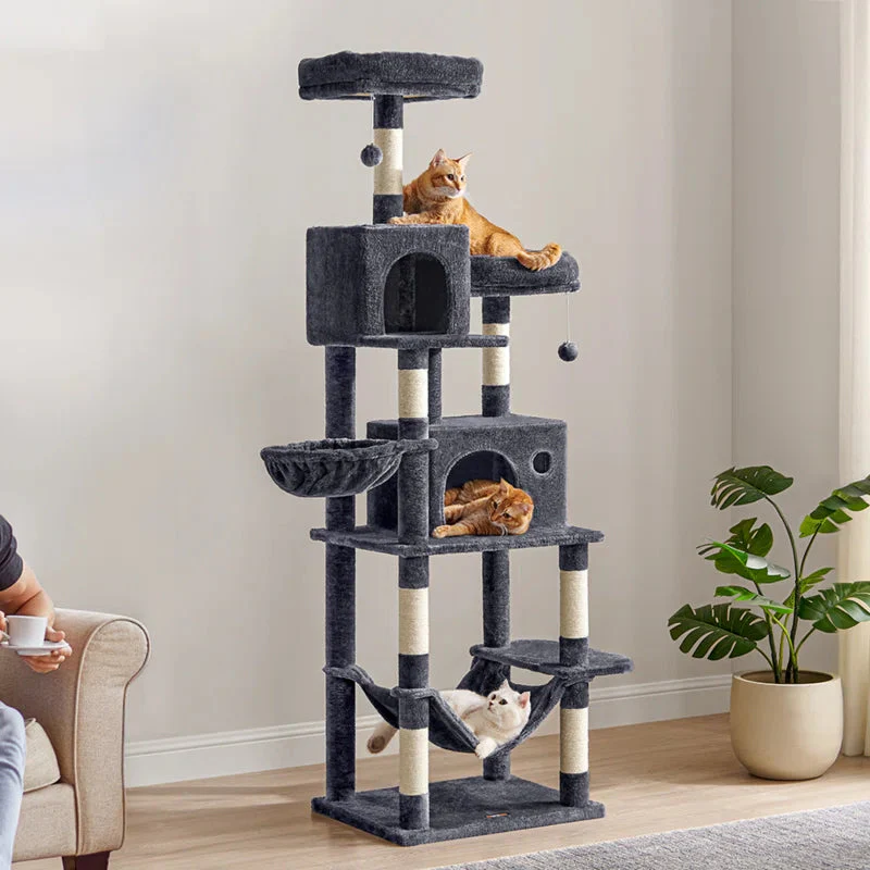 Elevate Your Cat's Playtime with the Timmins 78.3" Multi-Level Cat Tree - Cozy Condos & Scratching Posts Included! - Image 3