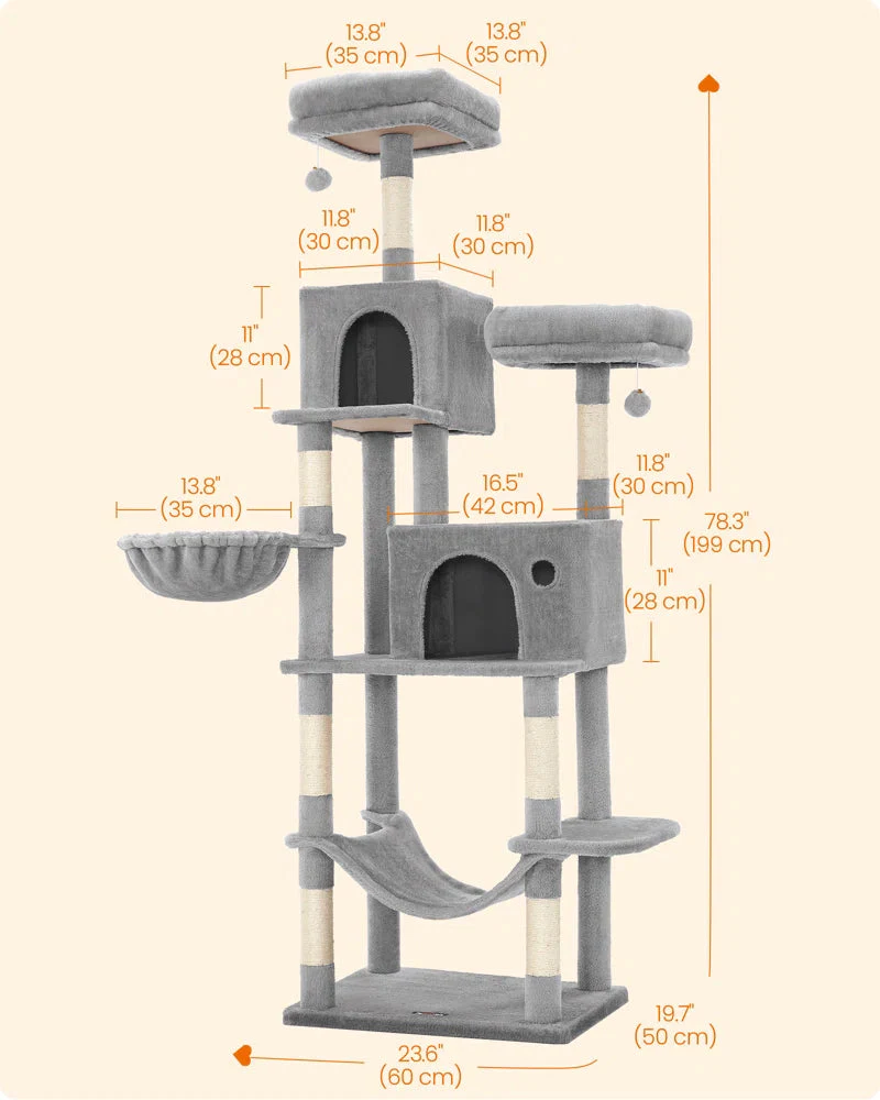 Elevate Your Cat's Playtime with the Timmins 78.3" Multi-Level Cat Tree - Cozy Condos & Scratching Posts Included! - Image 5