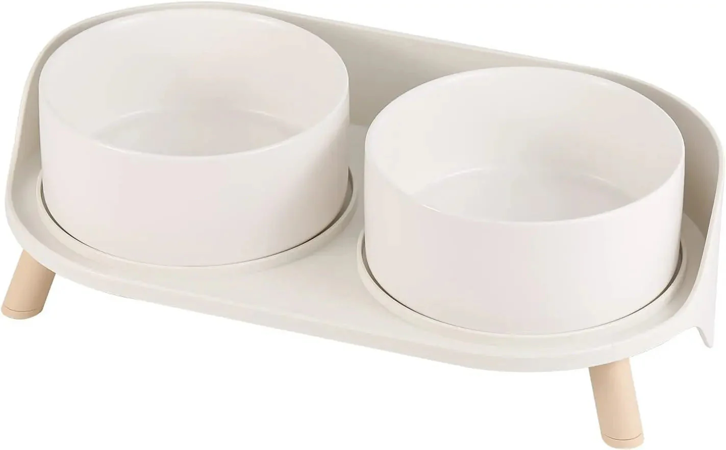 Elevated Ceramic Cat & Dog Bowl Set with Splash Guard, Non-Slip Stand (2x480ml) - Image 11