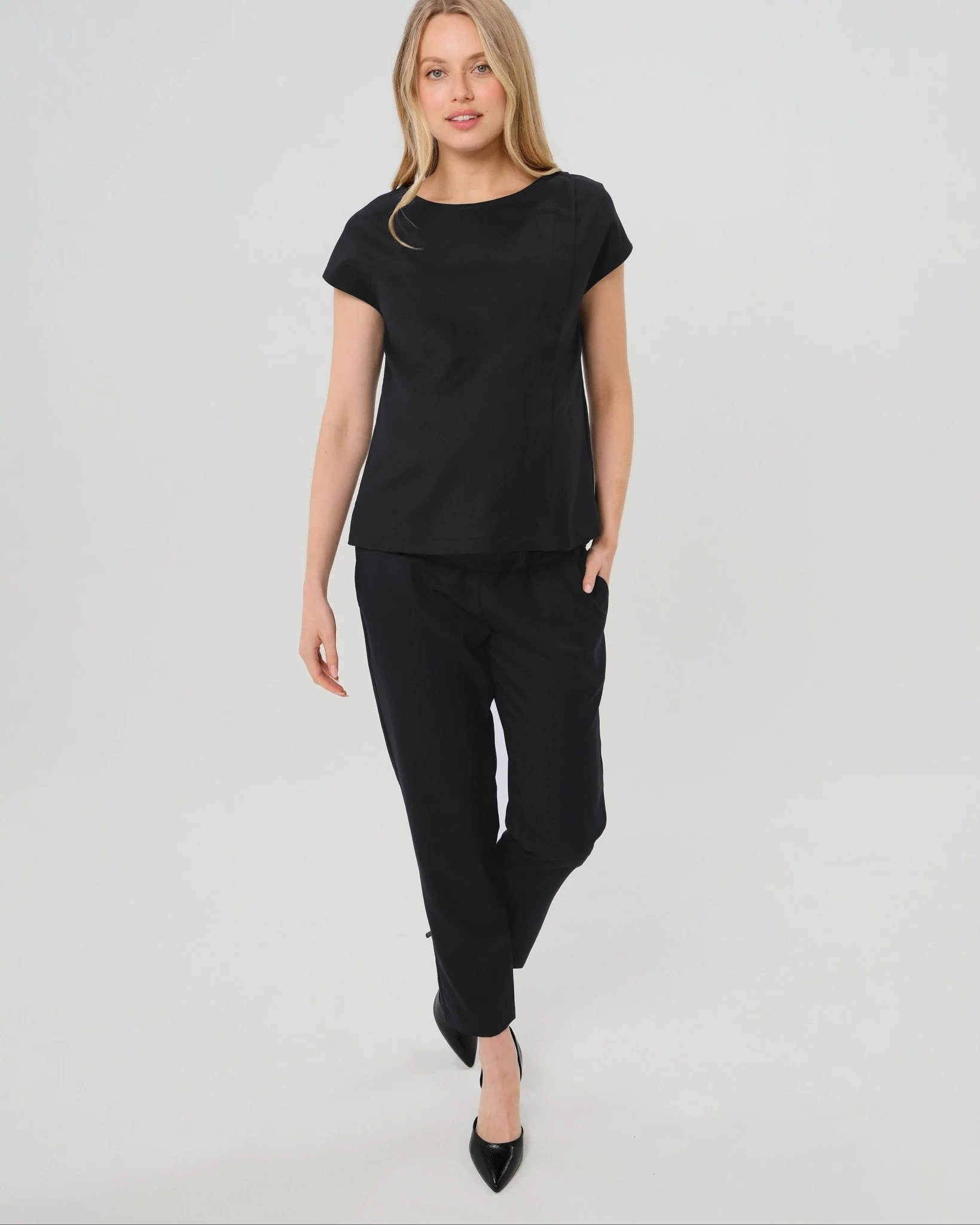 Elizabeth Under Belly Maternity Pants in All-Season Wool - Image 3