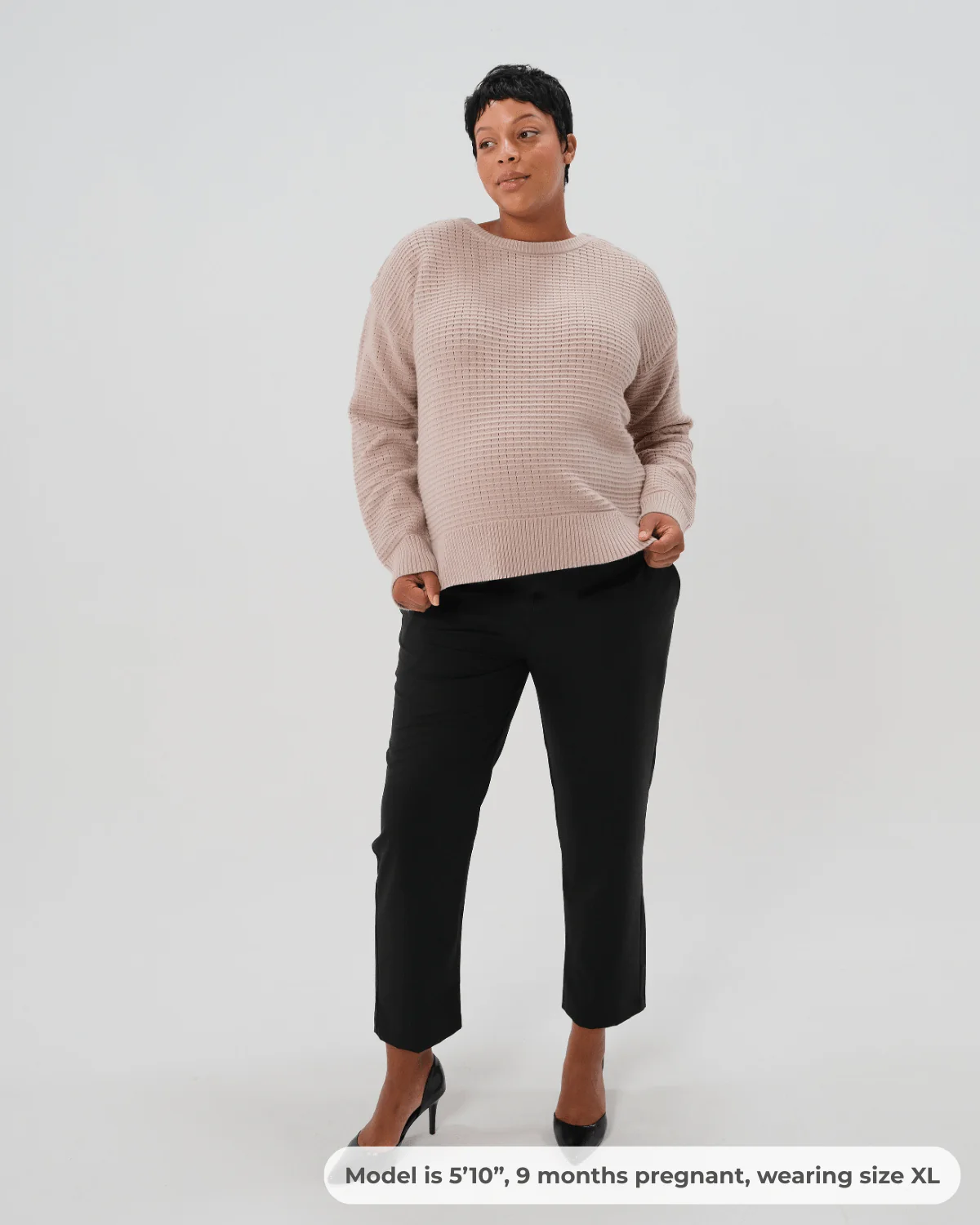 Elizabeth Under Belly Maternity Pants in All-Season Wool - Image 5