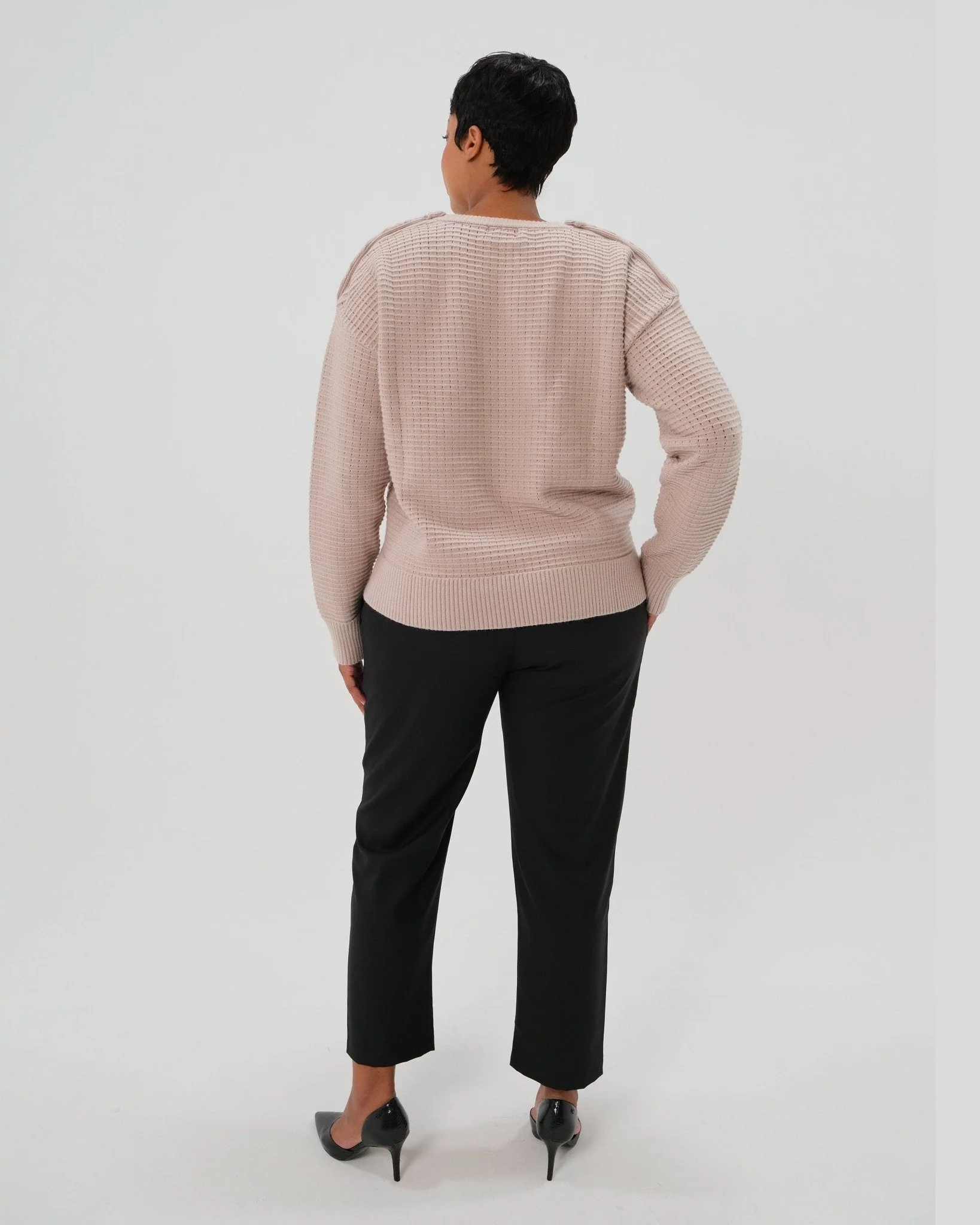 Elizabeth Under Belly Maternity Pants in All-Season Wool - Image 6