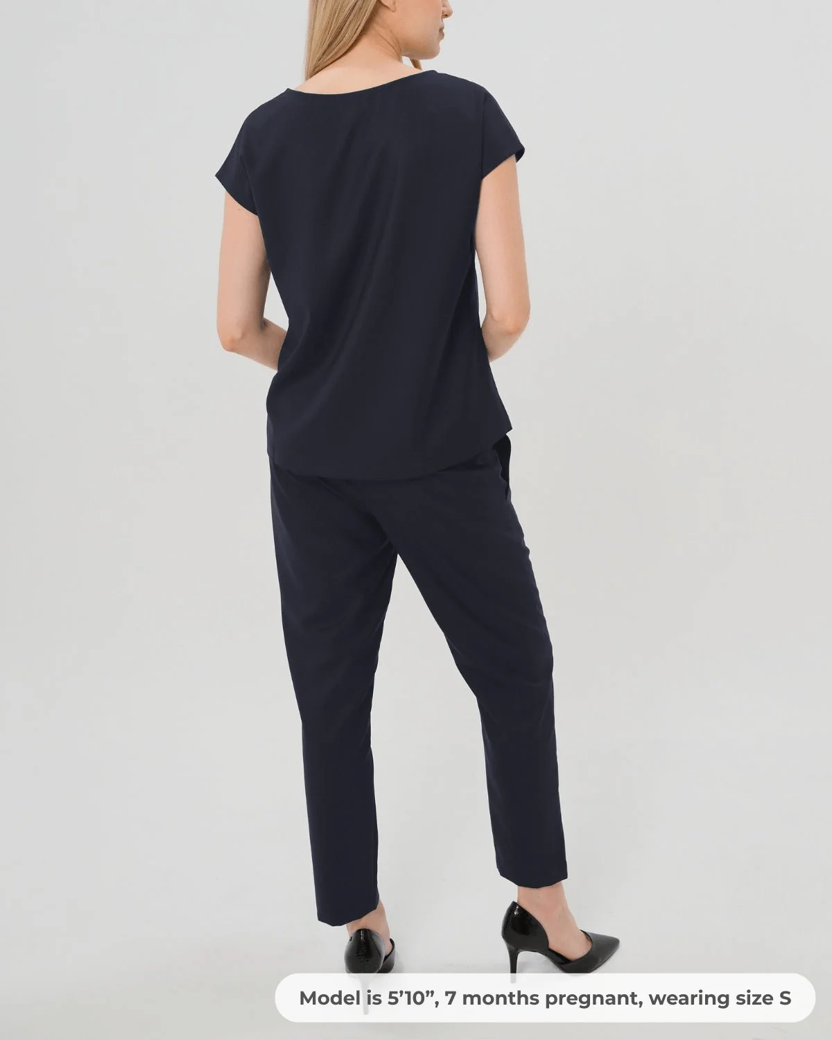 Elizabeth Under Belly Maternity Pants in All-Season Wool - Image 9