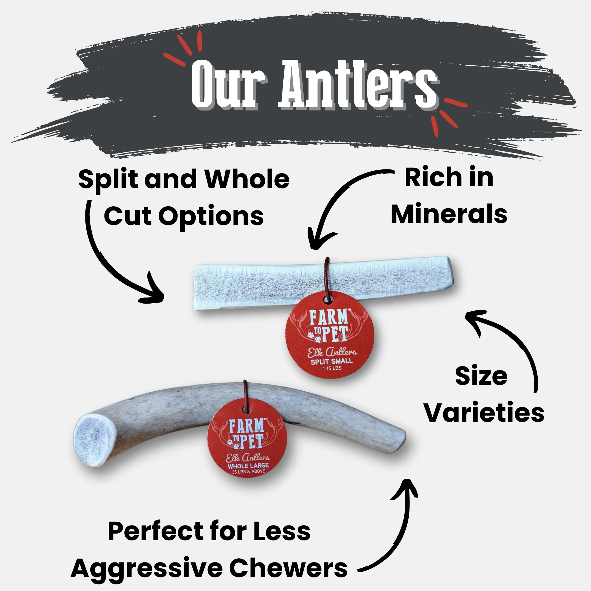 Elk Antler Dog Chews | All-Natural Whole and Split Elk Antler Chews for Dogs - Image 2